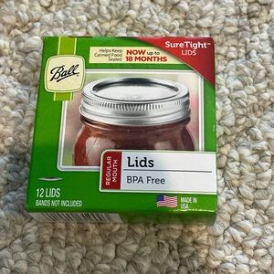 (NEW)1 Box Of Ball Regular Size Canning Lids (12 Ct. Box) FACTORY SEALED